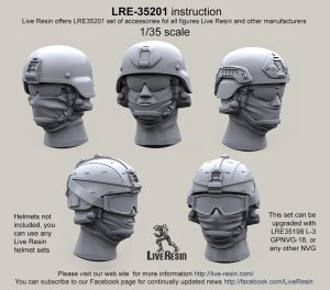 画像1: Live Resin[LRE35201]1/35  現用米兵ヘッドセット9(5個)MICHヘルメット用 (1)