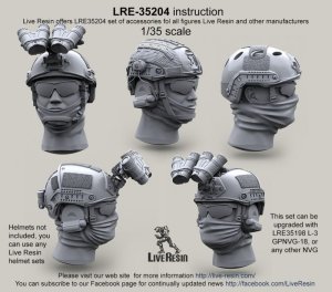 画像1: Live Resin[LRE35204]1/35  現用米兵ヘッドセット12(5個)エアフレーム/オプスコアメット用 (1)