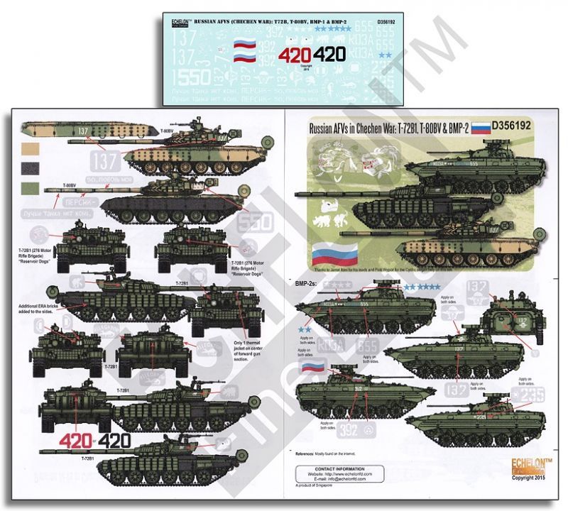 Echelon[D356192]チェチェン紛争のロシア軍AFV:T-72B1,T-80BV & BMP-2 - M.S Models Web Shop