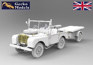 ゲッコー・モデル[GEC35GM0076]1/35 英国陸軍 FV18001 マークI4x4 ユーティリティビークル (前期型)w/10-cwt  トレーラー 朝鮮戦争