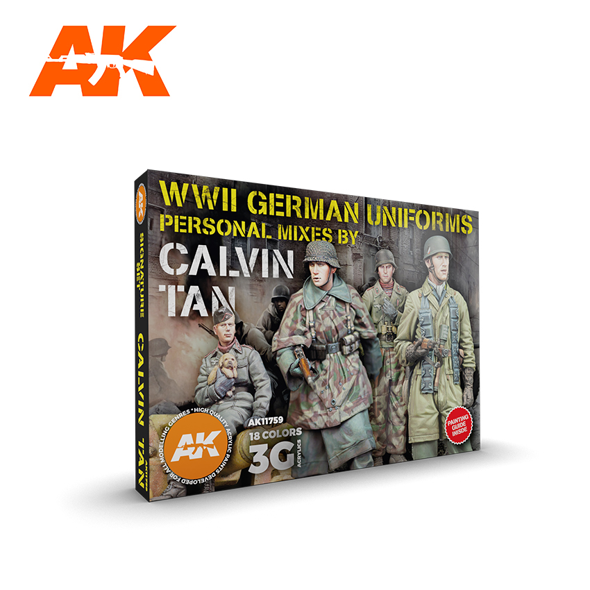 AKアクリル3G[AK11759][3G]WW2ジャーマンユニフォーム18色セット by カルビン・タン