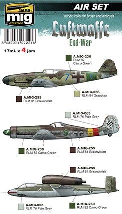 AMMO[AMIG7221]WW.II ドイツ空軍 (後期) カラーセット 17mlx4本