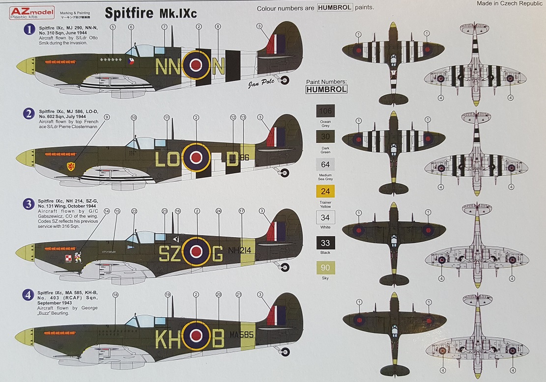 AZモデル[AZM7391]1/72 スピットファイアMk.IXc「エースパイロット」 - M.S Models Web Shop