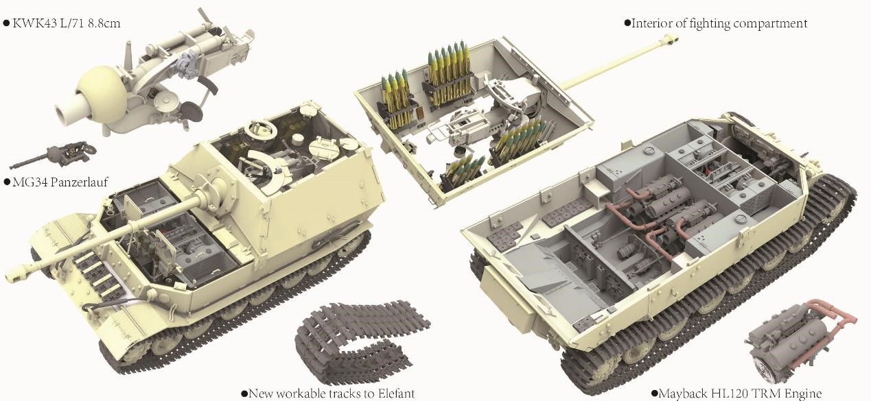 アミュージングホビー[AMH35A033]1/35 ドイツ 重駆逐戦車 エレファント