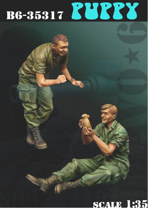 Bravo6[B6-35317]1/35 ベトナム戦争 米 「我が小隊のマスコット」子犬を抱える兵士