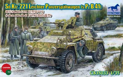 ブロンコ[Bro35033] 1/35 独・Sd.kfz221軽偵察装甲車28mm対戦車砲搭載sPzB.41型