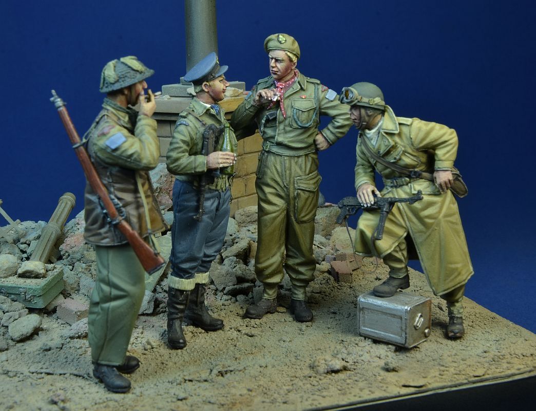 D-Day miniature studio［DD35205]1/35 WWII カナダ軍 一服するカナダ軍兵士 カーン1944(4体セット)