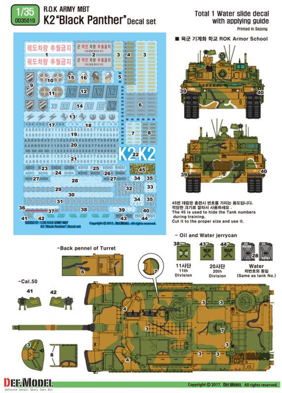 ROK Army K2 Black Panther 1/35 Korea Tank Limited Edition MODEL BUILDING  KIT