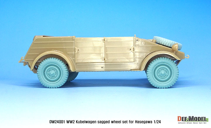 DEF.MODEL[DW24001]1/24 WWIIドイツキューベルワーゲン用自重変形タイヤセット(ハセガワ用)