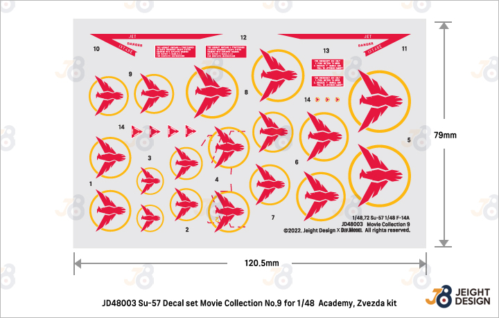DEF.MODEL[JD48003]1/48 現用 ロシアSu-57&F-14デカールセット