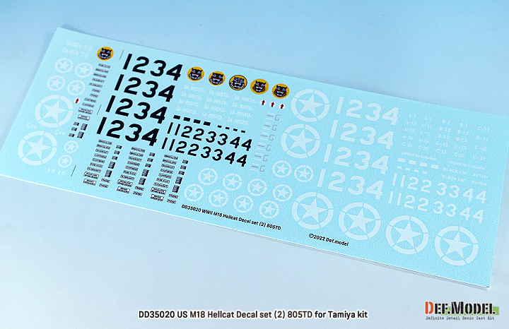 DEF.MODEL[DD35020]1/35 WWII アメリカ陸軍M18ヘルキャット用デカール2 第3軍第805戦車駆逐大隊 - M.S  Models Web Shop