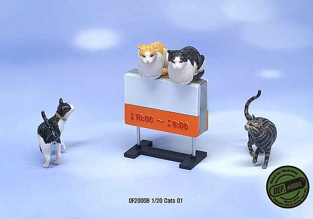 DEF.MODEL[DF20008]1/20 ジオラマアクセサリー 猫セット「ドドとナナ