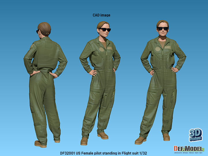DEF.MODEL[DF32001]1/32 現用 アメリカ フライトスーツ着用の女性