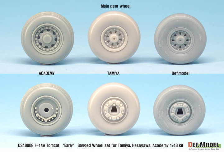 DEF.MODEL[DS48009]1/48 F-14Aトムキャット 初期型自重変形タイヤセット(タミヤ/ハセガワ用)
