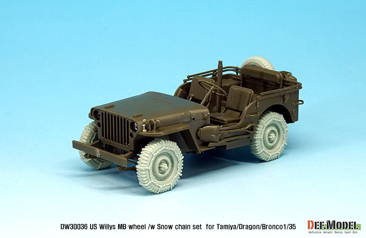 DEF.MODEL[DW30036]1/35 WWII米 ウィリスジープ タイヤセット /wスノー