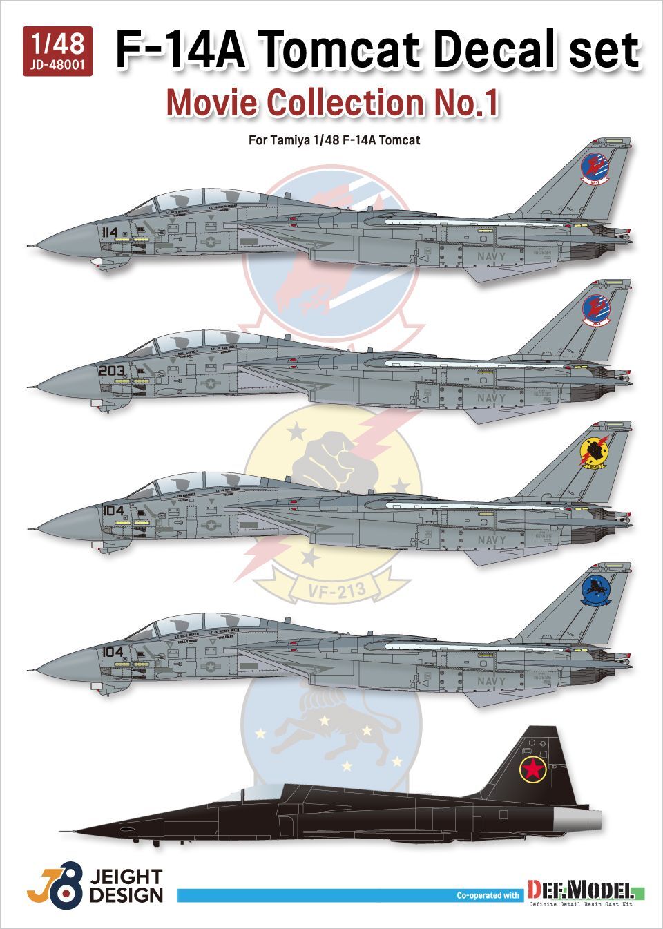 現用 アメリカ海軍艦上戦闘機F-14Aデカールセット ムービーコレクションNo.1「トップガン」1986(タミヤ用)  Models Web Shop