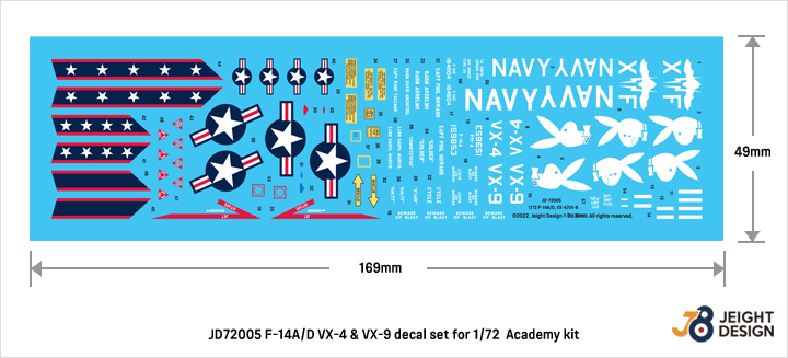 DEF.MODEL[JD72005]1/72 現用 アメリカ海軍艦上戦闘機F-14A/Dデカール