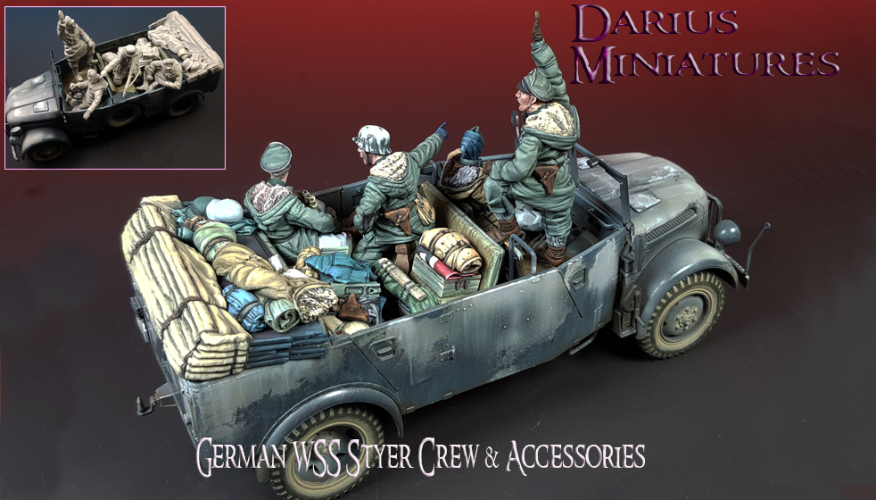 Darius Miniatures[DMF35065]1/35 WWII ドイツ武装親衛隊 シュタイヤー搭乗兵&車載装備品ビックセット 目標発見