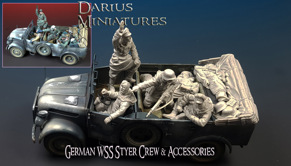 Darius Miniatures[DMF35065]1/35 WWII ドイツ武装親衛隊 シュタイヤー搭乗兵&車載装備品ビックセット 目標発見