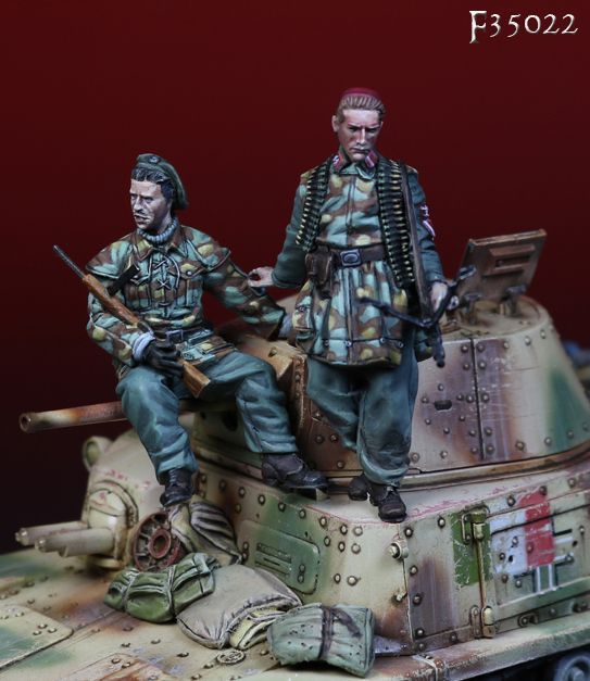 Darius Miniatures[DMF35022]1/35 WWII 伊 RSI ドイツ軍装備を身に着けたイタリアRSI兵 イタリア戦線  1944/45年(2体セット)