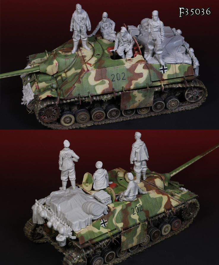 Darius Miniatures[DMF35036]1/35 WWII 独 IV号駆逐戦車ラング用装備品&武装SS戦車兵セット