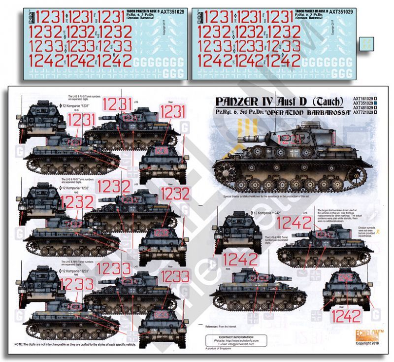 Echelon[AXT351029]1/35 第6装甲連隊(第3装甲師団)のIV号D型 バルバロッサ作戦