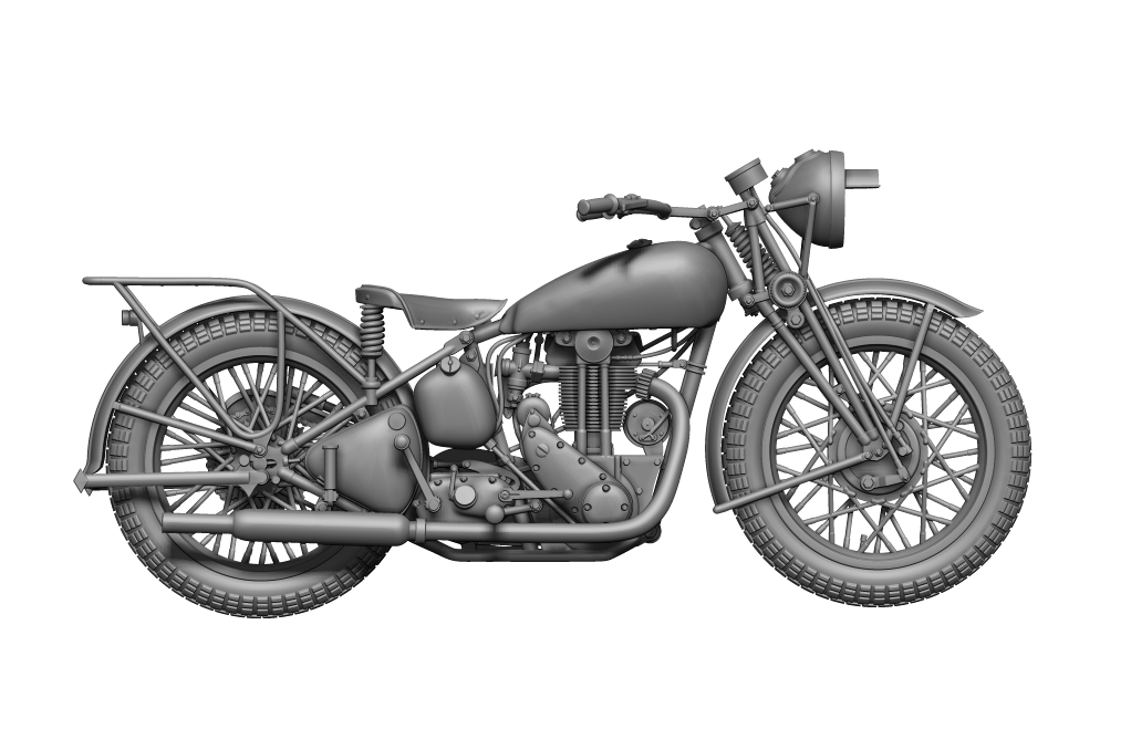 新品】WW.II 英陸軍バイク トライアンフ 3HW 1/9 イタレリ - 模型