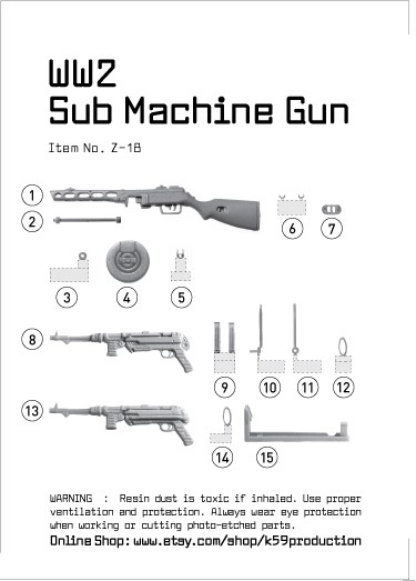 1120[Z-18]1/35 WWII 独 ソ連 サブマシンガンセット - M.S Models Web Shop