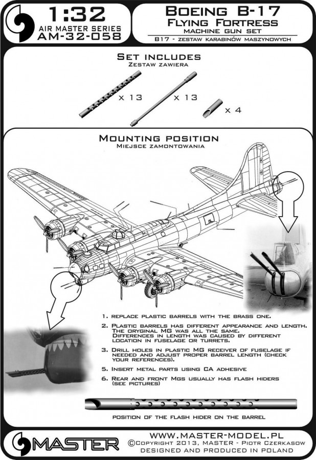 MASTER[AM-32-058]1/32 WWII アメリカ ボーイングB-17フライング 