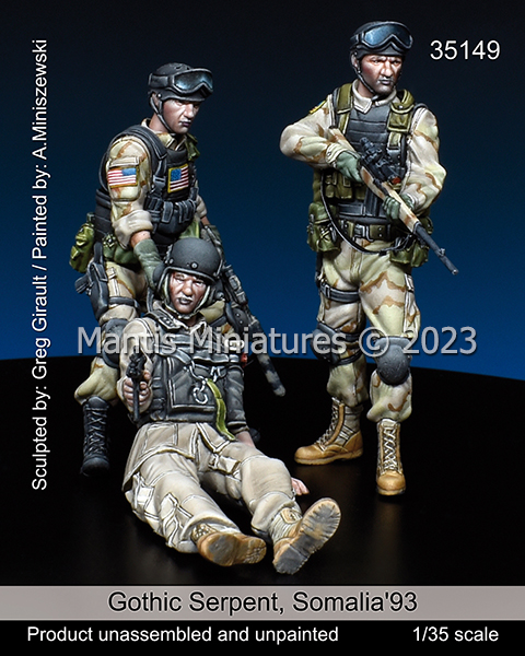 マンティス・ミニチュアズ[Man35149]1/35 現用 アメリカ 「ブラックホーク・ダウン」ゴシック・サーペント作戦 ソマリア'93(3体入)