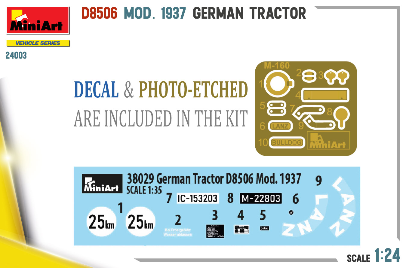 ミニアート[MA24003]1/24 ドイツ トラクターD8506 1937年 - M.S Models