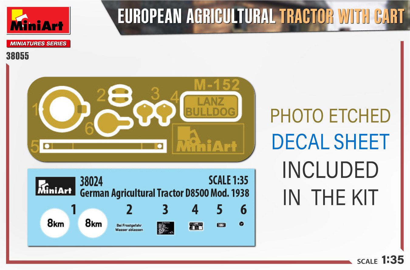 ミニアート[MA38055]1/35 ヨーロッパ 農業用トラクター&荷車 - M.S