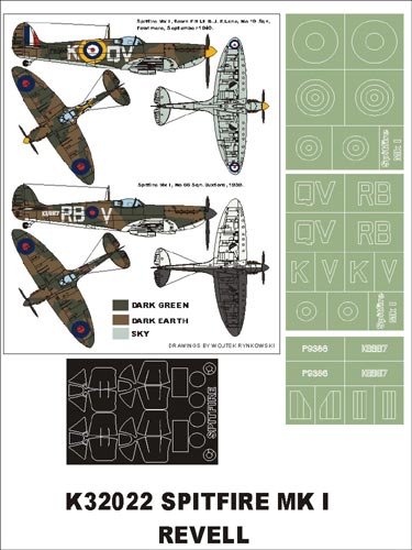 Montex[K32022]1/32スピットファイア ＭＫ 1 （レベル/ハセガワ用