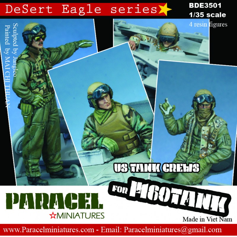 Paracel Miniatures[BDE3501]1/35 現用 米 湾岸戦争 米海兵隊M60戦車搭乗員セット「湾岸戦争」（４体セット）