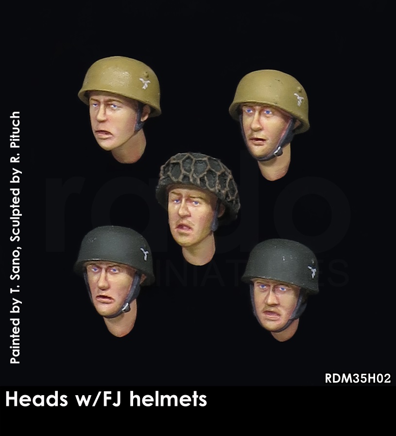 Rado Miniatures[RDM35H02]1/35 WWIIドイツ降下猟兵(FJ)用ヘルメットw/ヘッドセット　(5個)