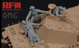 ライフィールドモデル[RMOM-35001]1/35 ドイツ戦車兵セット「銃弾に倒れた兵士」レジン製フィギュア3体入り