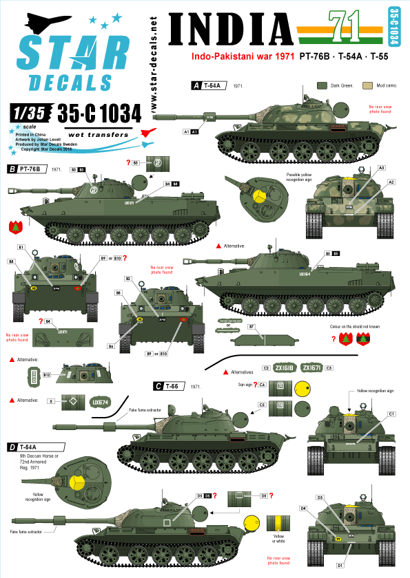 STAR DECALS[SD35-C1034]1/35 インド・パキスタン戦争'71 デカール