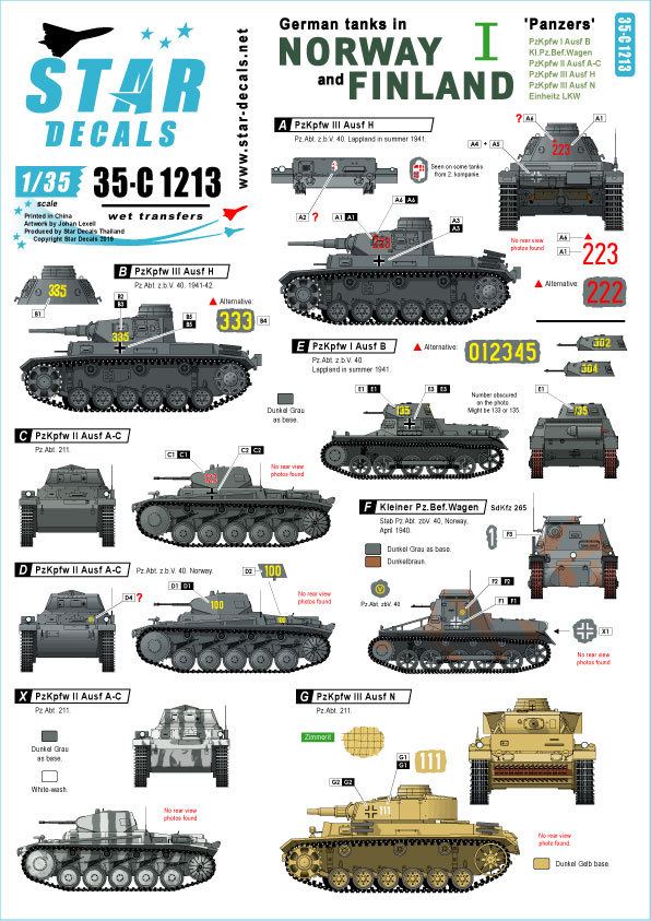 STAR DECALS[SD35-C1213]1/35 WWII 独 ノルウェーとフィンランドに進駐