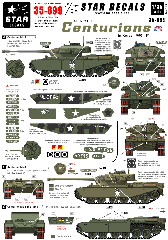 STAR DECALS[SD35-899] 1/35 朝鮮戦争のセンチュリオンMk.III 第8王立