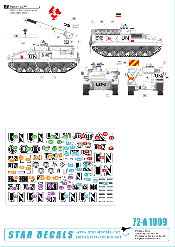 STAR DECALS[SD72-A1009]1/72 バルカン半島の平和維持軍 #1 デカールセット 英ウォリアー - M.S Models Web  Shop