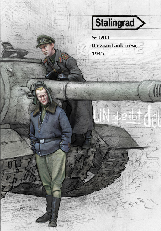 スターリングラード[ST3203]1/35 WWII ロシア戦車兵♯3 戦車将校と戦車
