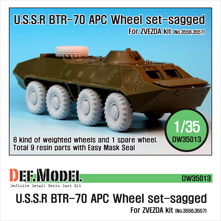 DEF.MODEL[DW35013]BTR-70 APC 自重変形タイヤ（ズベズダ用） - M.S
