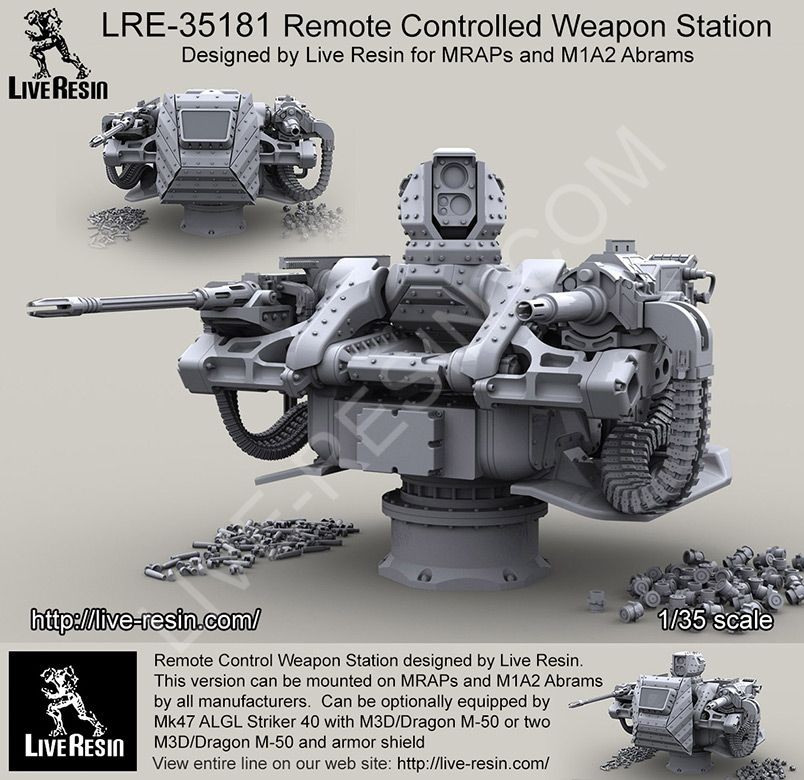 Live Resin[LRE35181]1/35 M1エイブラムス/MRAP 遠隔操作銃塔(架空装備