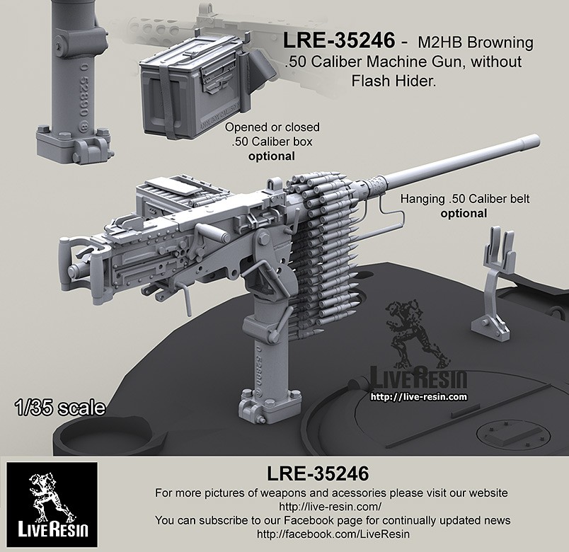 Live Resin[LRE35246]1/35 M2 .50口径機銃&車載銃架 朝鮮戦争-冷戦期(2 ...