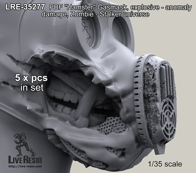 Live Resin[LRE35277]1/35 ロシア空挺隊”ハムスター”ガスマスク着用ヘッド(4)(5個)