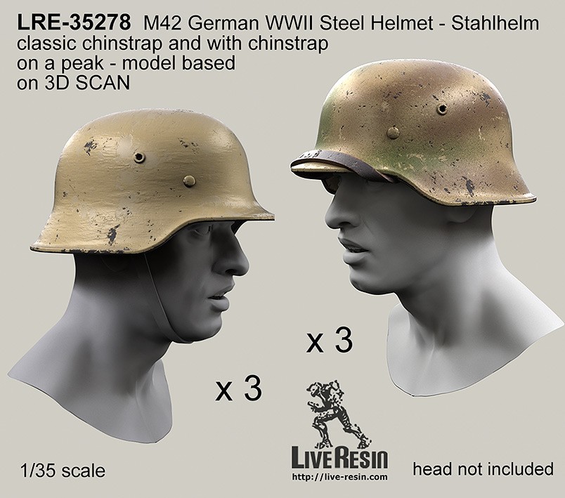 Live Resin[LRE35278]1/35 WWII独 M42ヘルメット(1)(6個)