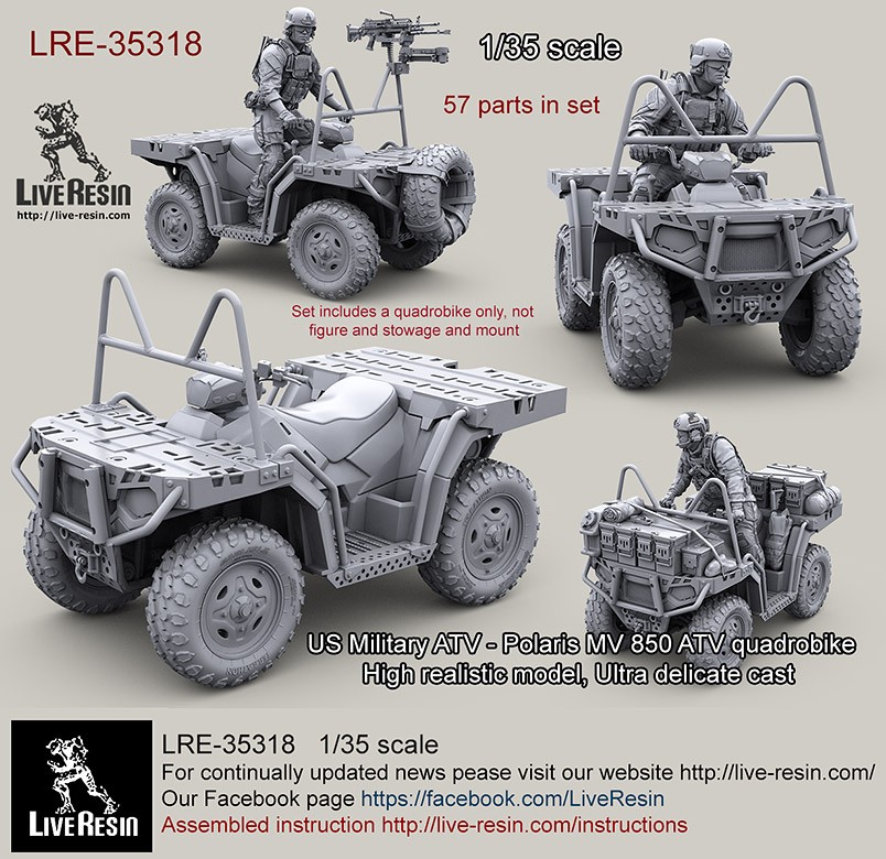 Live Resin[LRE35318]1/35 ポラリスMV850 特殊部隊用 全地形対応車(フルレジンキット)