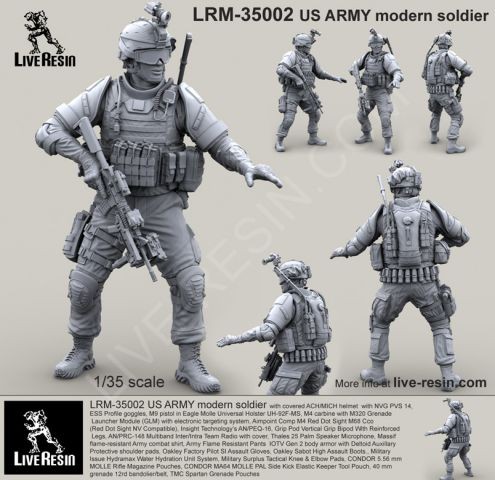 Live Resin[LRM35002]1/35 現用米陸軍歩兵(2)M4カービン装備 - M.S