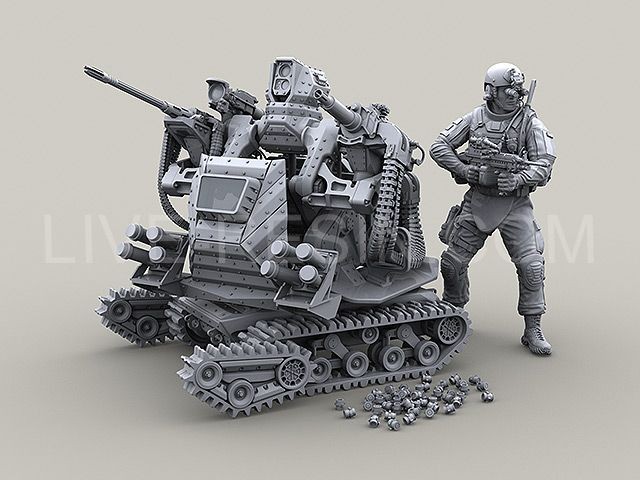 Live Resin[LRM35004]1/35 軍用ロボット(架空装備)セクターII(1) - M.S