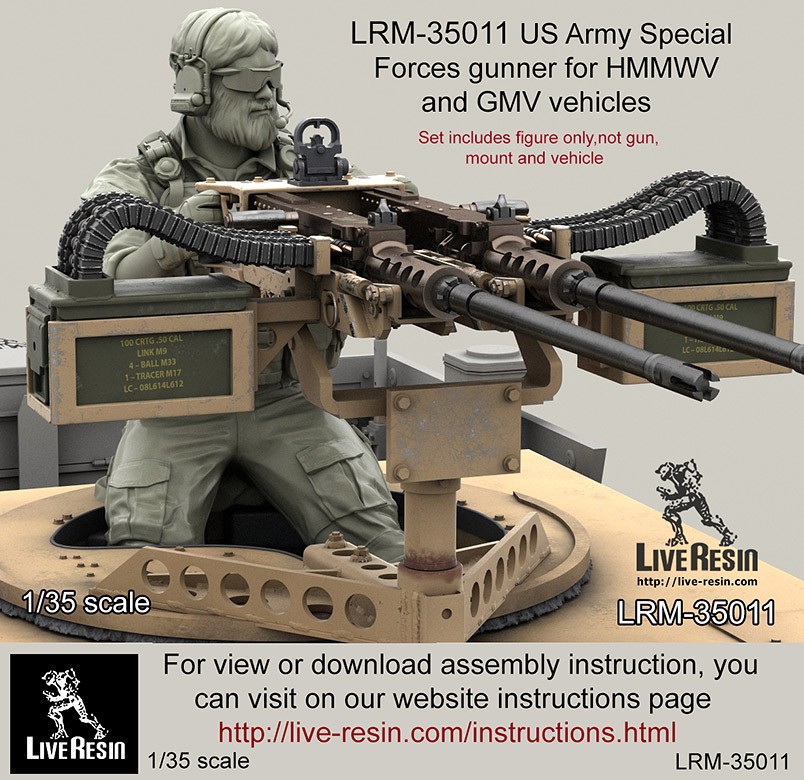 Live Resin[LRM35011]1/35 現用米特殊部隊(2).50口径機銃手(無帽